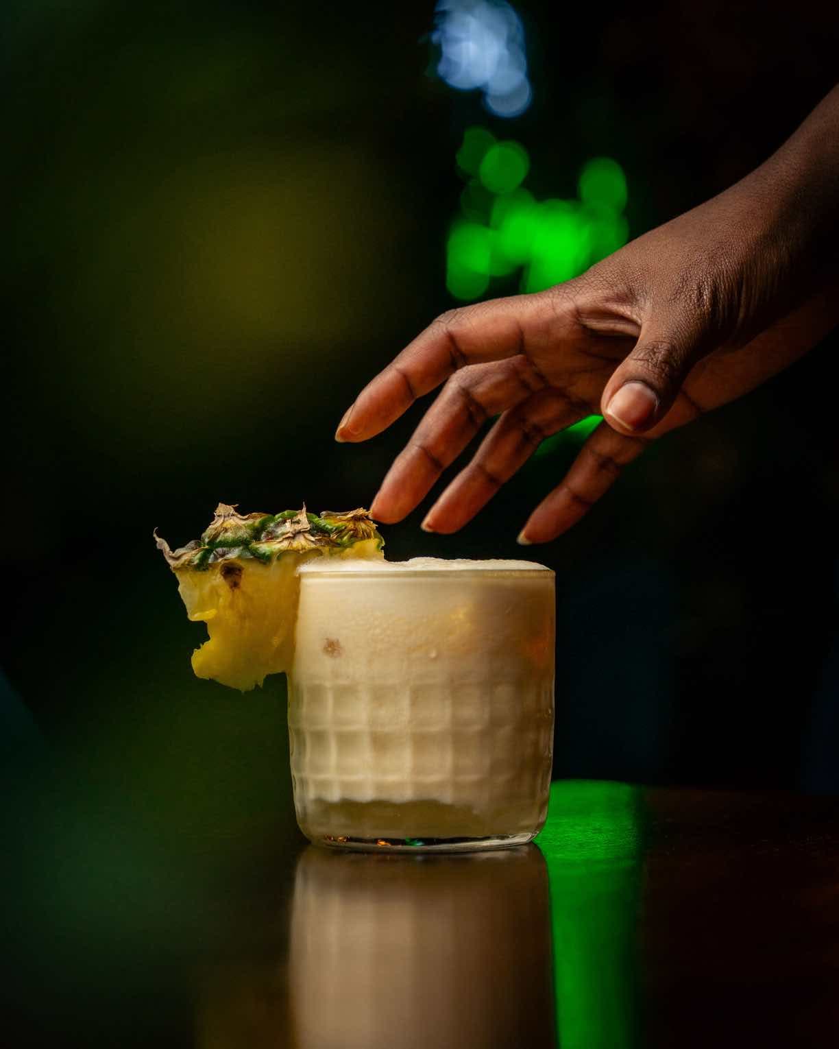 Friends with cocktails