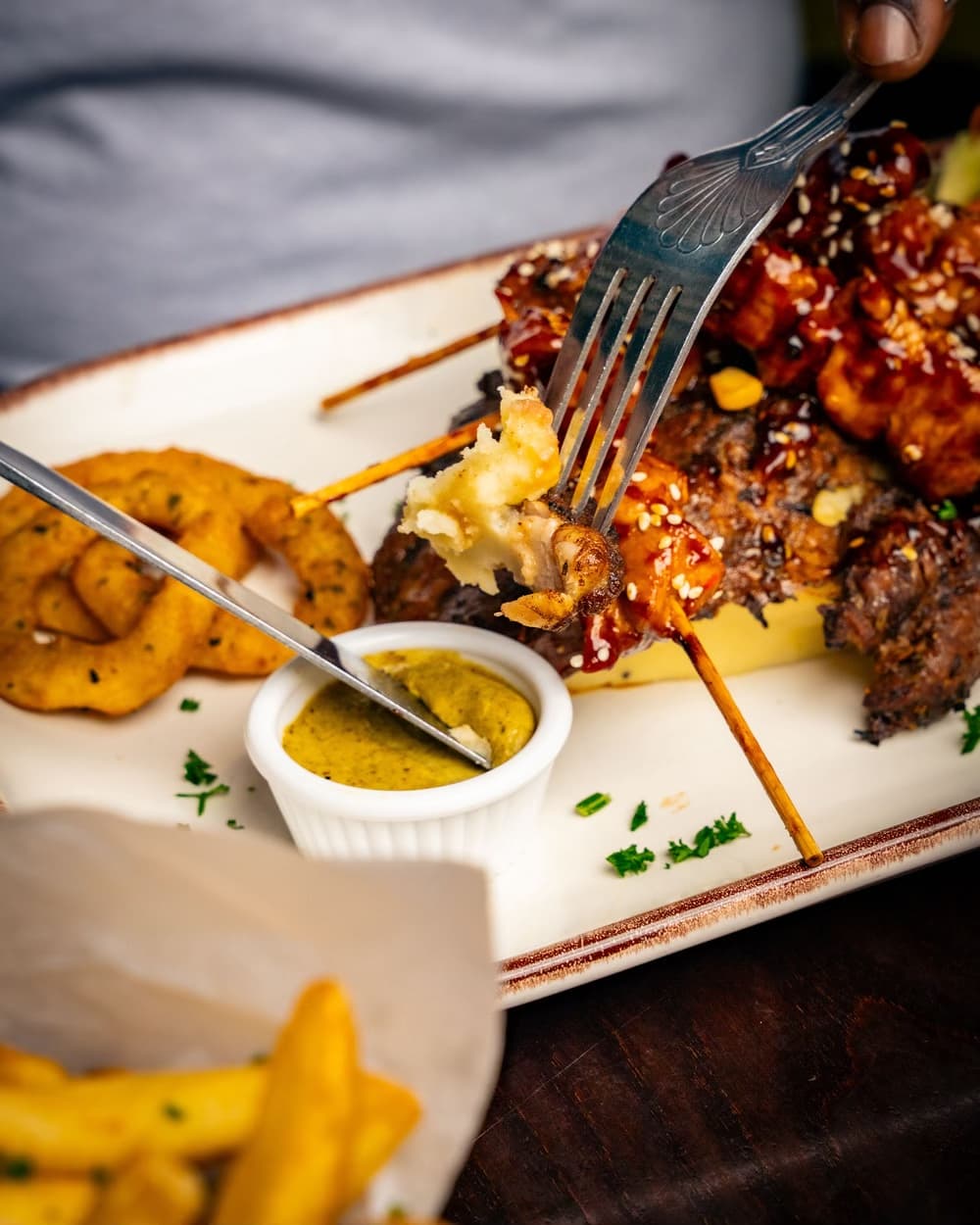 Skewers with chips